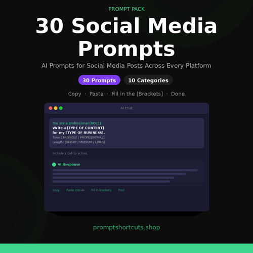 30 Social Media Prompts cover